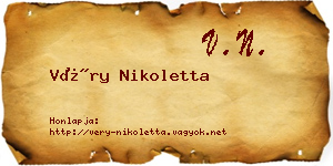 Véry Nikoletta névjegykártya