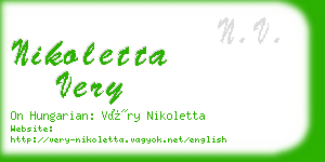 nikoletta very business card